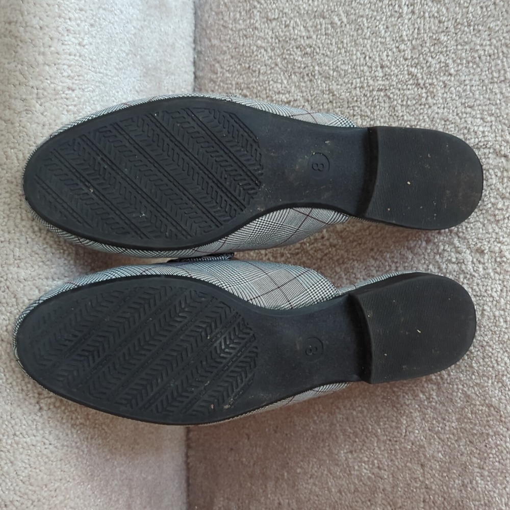 A New Day Plaid Slip-On Mules Flats 8 Gray - Picture 7 of 16